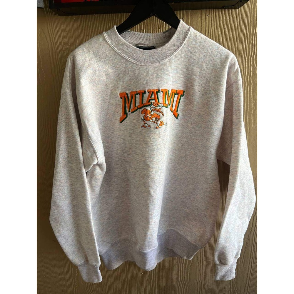Vintage 90s Miami Hurricanes Sweatshirt‎ Mens L Embroidered Crewneck Rare